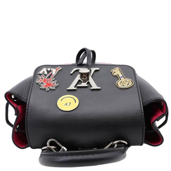 Louis Vuitton  My Lockme Mini Soft Calfskin Pins Leather Backpack Black main image 6